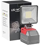 LIVOWALNY Cordless Flood Light for Milwaukee Light for m18 Work Light, 27W 2700LM LED Work Light ...