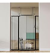COMOMY 71" Extra Tall Pet Gate for Cats, 29.5-43" Extra Wide Cat Gate with Adjustable Cat Door, P...