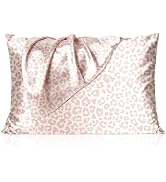 Yanibest 2 Pack Leopard Satin Pillowcase, Silk Pillow Cases for Hair and Skin with Zipper, Standa...