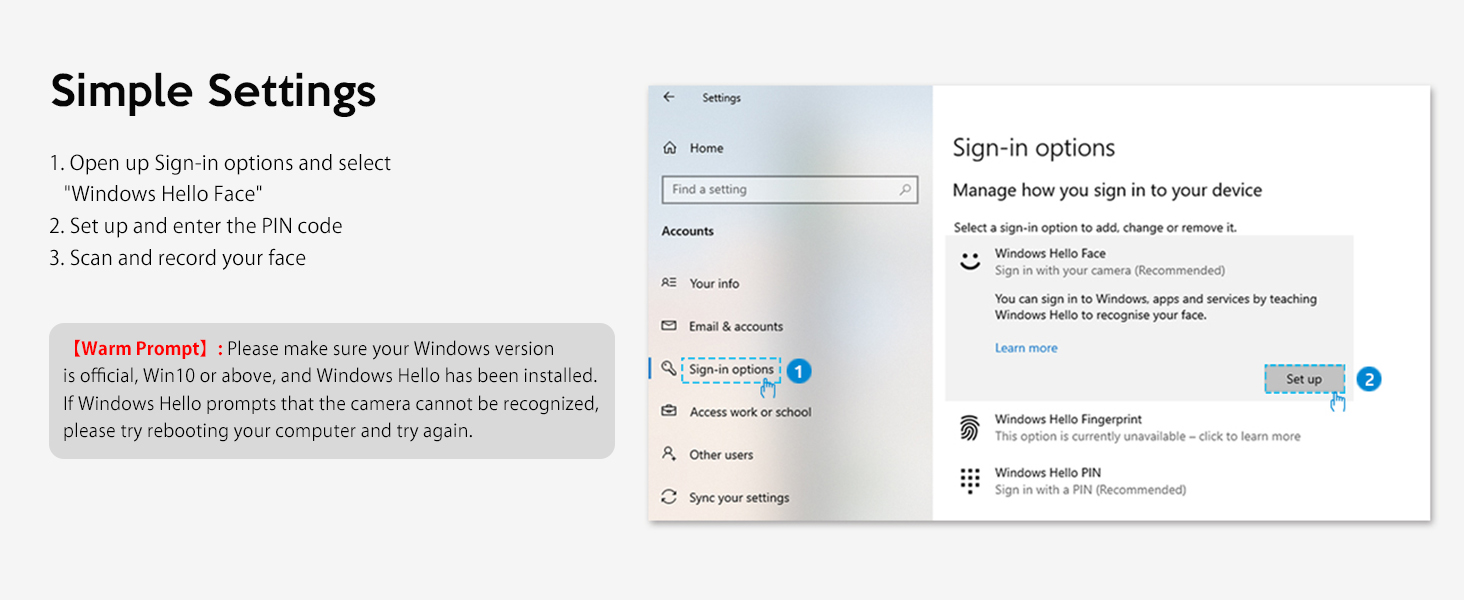 windows hello setting