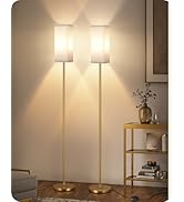 GOEBLESON 2Pack Floor Lamp, Pole Lamp with Foot Switch, Modern Standing Lampshade, Minimalist Fre...