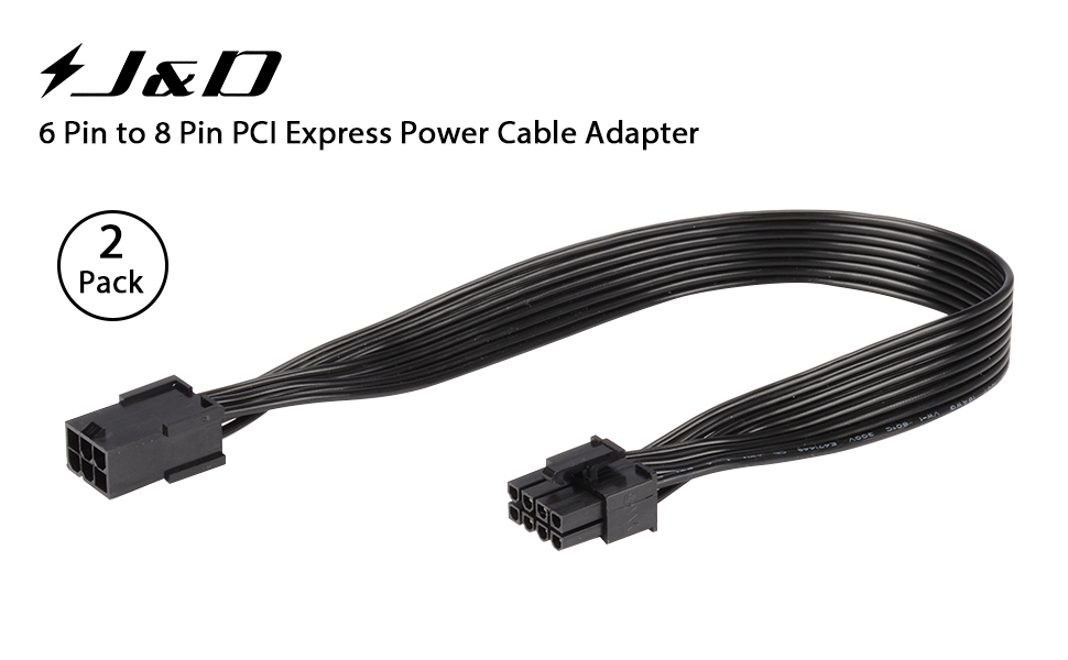 6 Pin to 8 Pin PCI Express Power Cable Adapter