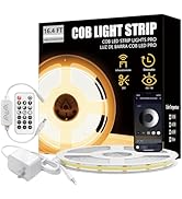 COB LED Strip Light 16.4FT,Warm White,CRI93+ Super Bright High Lumen,Dimmable 24V Flexible COB LE...