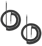 Awishwell Phone Cords 1.2 FT Coiled/10 Ft Uncoiled, Telephone Cord, 2 Pack Black, Telephone Cords...