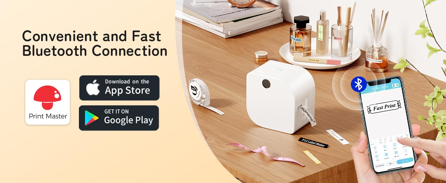 Bluetooth Label Printer Support Continuous Waterproof Label