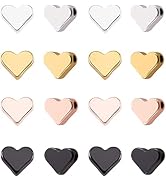 PH PandaHall Heart Beads, 40pcs Love Heart Spacer Beads 4 Color Brass Metal Spacers Gold Plated L...