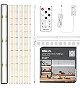 Tatazone 10pcs COB Under Cabinet Lighting Kit, 16.4ft 6500K Bright Under Cabinet Light Strip with...