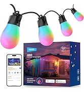 NEEWER 48ft Outdoor String Lights, App Control Smart AI RGBW Hanging Outside Patio Balcony Backya...