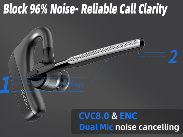 wireless headset with mic noise canceling