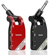 LEKATO Wireless Guitar System 2.4GHz Wireless Guitar Transmitter Receiver with 6 Channels Recharg...