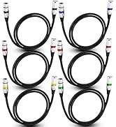 AeeKoo XLR Cables 3FT 6 Pack, Gold-Plated 3 Pin XLR Microphone Cable, Heavy Duty XLR Balanced Mal...