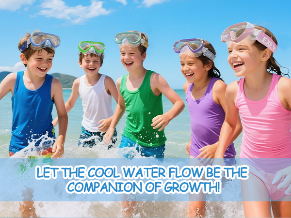 Kids Goggles with Nose Cover Swim Mask Elastic Fabric Strap Anti Fog Diving Mask Kids 4-14