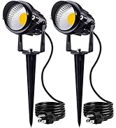 SUNVIE Outdoor Landscape LED Lighting 12W Waterproof Garden Lights COB Led Spotlights with Spiked...