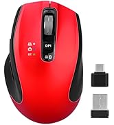 CHHI Bluetooth Wireless Mouse, 3 Modes Bluetooth &amp; Mouse 2.4G Wireless Portable Optical 4 Level D...