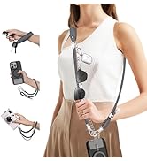 HLOMOM 3 in 1 Phone Lanyard Adjustable with 2 Tabs, Anti-Theft Crossbody Phone Strap + Keychain +...