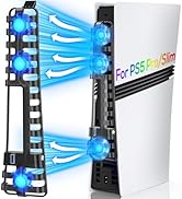 FASTSNAIL Cooling Fan for PS5 Pro/Slim Console, Auto Fan Speed Adjustable by Temperature, Auto Po...