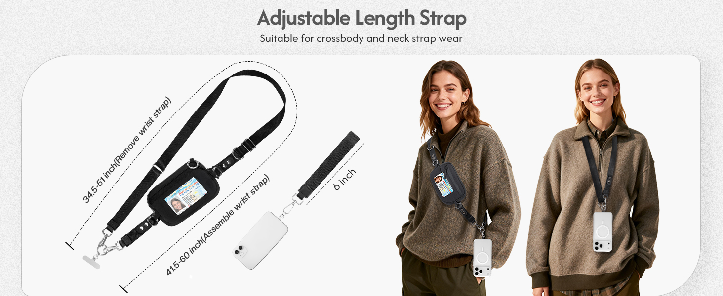 clip and go phone strap lanyard crossbody cross body adjustable cell wristlet wrist wallet rfid