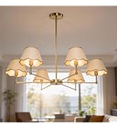 Phaosio Large Rattan Chandelier Boho Style, 6-Light Rattan Pendant Light Fixture for Living Room,...