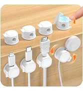 8 Pack Rotatable Cable Clips Cord Organizer,Desk Cable Management Accessory,Cord Clips,Adhesive U...