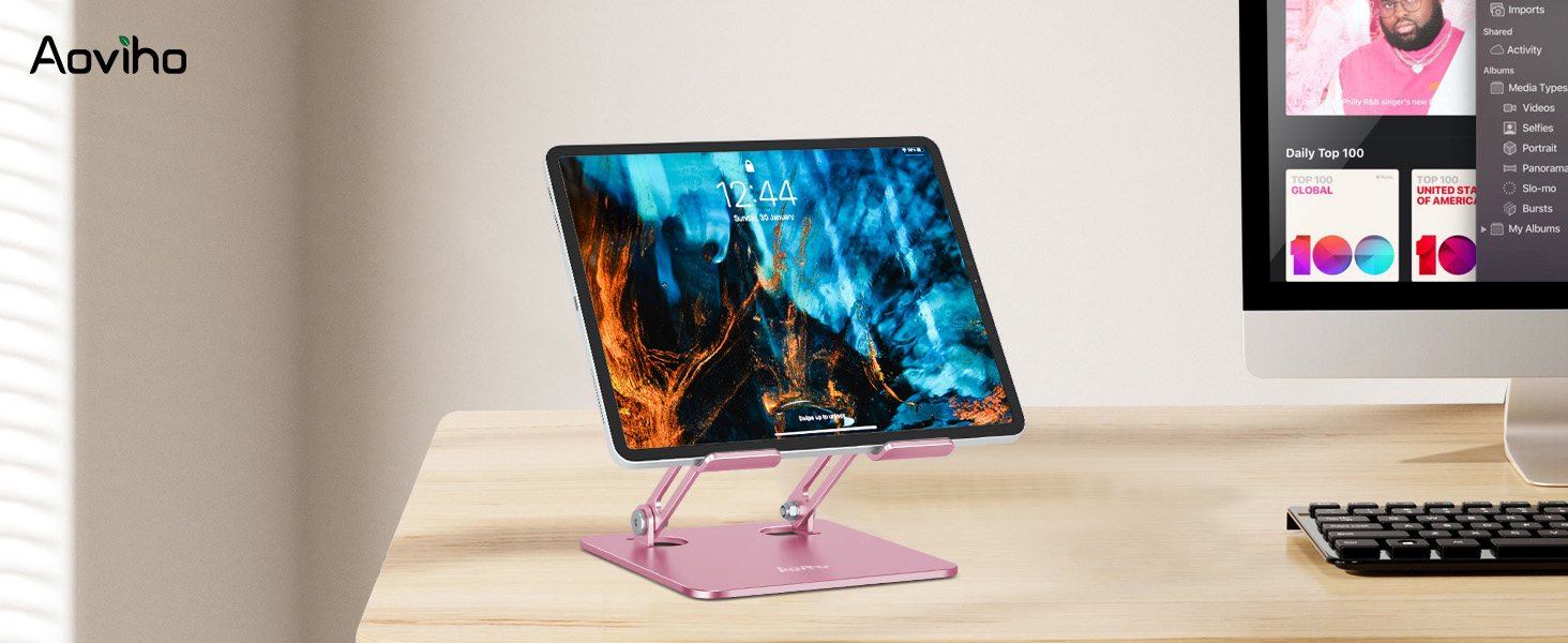 Aoviho Adjustable iPad stand Tablet Stand for Desk