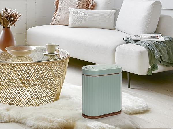 Green motion sensor smart trash can butterfly lid 8 living room