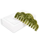 VRAIKO Natural Jade Comb Head Massager, Scalp Massage Comb and Gua Sha Scraping Tool, Meridians M...