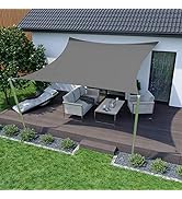 HOMPER 6.5' x 10' Sun Shade Sail Waterproof Sun Shade Sails Canopy Effectively 95% UV Block, Oxfo...