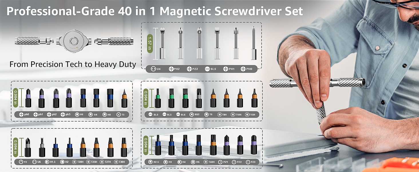 40 in 1 Magnetic Screwdriver Set