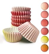 300PCS Gradient Cupcake Liners Medium Cupcake Cups 6 Designs Standard Cupcake Papers Baking Cups ...