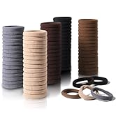 100 Pcs Thick Seamless Brown Hair Ties, Ponytail Holders Hair Accessories No Damage for Thick Hai...