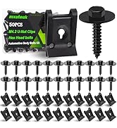 mxuteuk 50PCS M4.2 U-Nut Clips &amp; Hex Head Automotive Body Fender Bolts Kit,for Most Cars Fender,E...