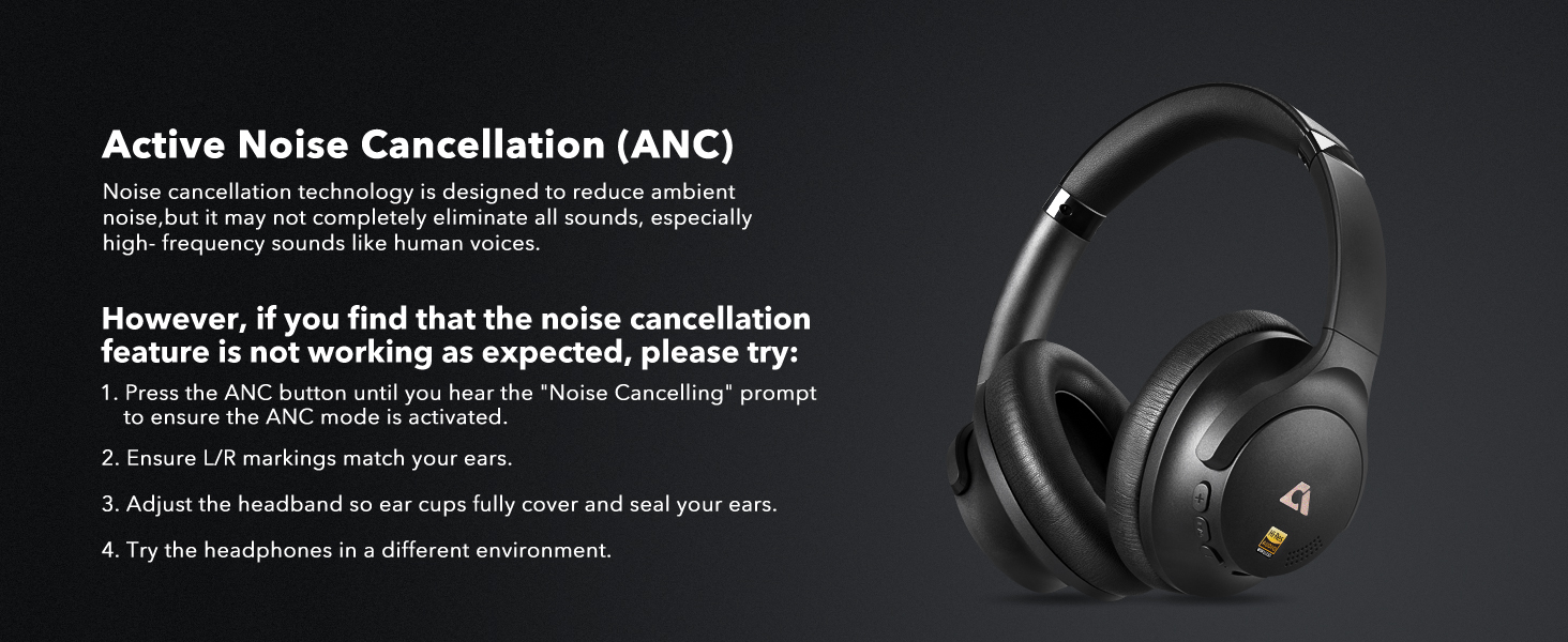 1Mii Y8+ Hybrid Noise Cancelling Headphones Bluetooth 6.0, Wireless LDAC Hi-Res Audio