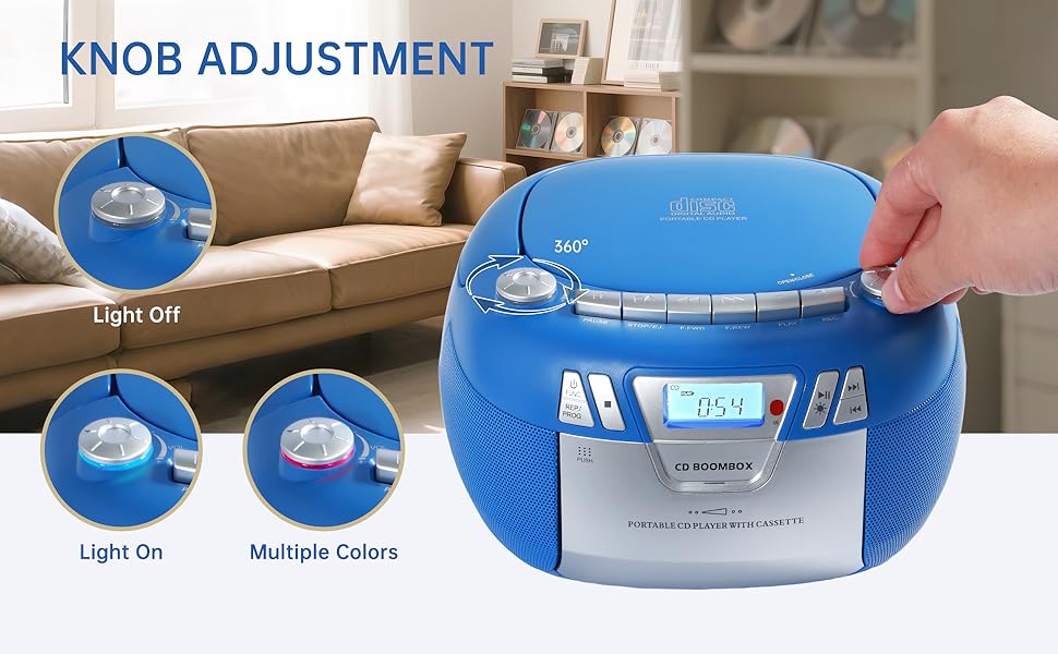 boombox with LED lights, multiple colors, party light, boombox player.