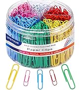 Vinaco Paper Clips Colorful, 400PCS Medium and Jumbo(1.3 inch &amp; 2 inch)Paper Clips, Durable and R...