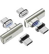 Tciogrxp 240W USB C Magnetic Adapter, Right Angle 90 Degree USB-C Male to Female Connector, 40Gbp...