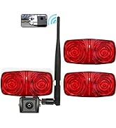EWAY Wireless RV Trailer Backup Camera with Truck RV Marker Clearance RED Marker Lights for iPhon...