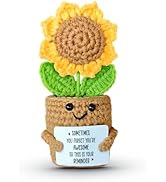 SOL VIBES Birthday Gifts for Women Friendship - Sunflower Crochet - Cute Handmade Positive Plant ...