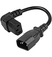 CERRXIAN 20cm 90 Degree IEC 320 C13 to C14 PDU Power Cable,C14 Male to Down Angle C13 Female Powe...
