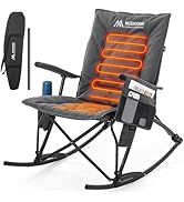Heated Oversized Rocking Camping Chair Folding Heated Rocking Chair with High Back Padded Outdoor...