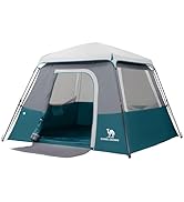 CAMEL CROWN Cabin Tent with 1-Minute Setup, 4/6 Person Instant Tent with Weatherproof Floor