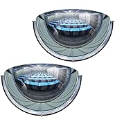 2Pack Acrylic Half Dome Mirror Corner Mirror Blindspot for Wall 12'' Diameter Safety Mirrors for ...