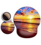 Ergonomic Mouse Pad with Wrist Support Rest,[ 20% Larger] Mousepad Gel Wrist Rest, with Coaster N...