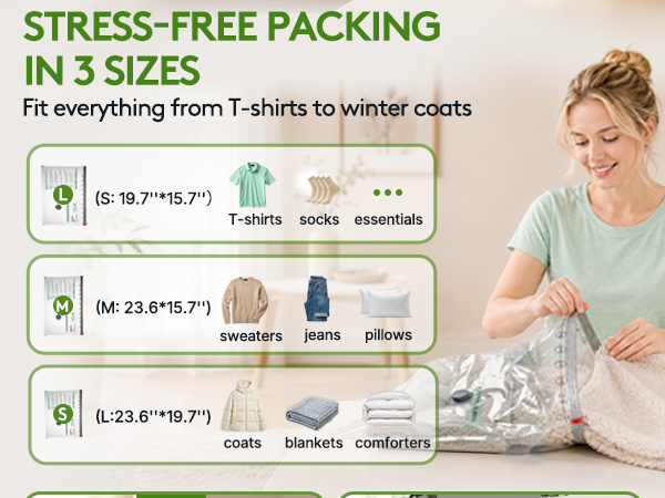 bolsas para guardar ropa al vacío