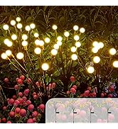 MEHIDFY Solar Garden Lights - 4 Pack 10 LED Solar Outdoor Lights, Solar Powered Firefly Lights, S...
