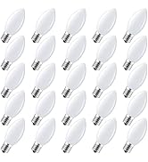 Brightown 25 Pack C9 LED Christmas Light Bulbs, White Plastic C9 Shatterproof LED Bulbs Replaceme...