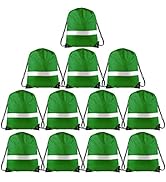KUUQA 12 Pack Drawstring Backpack Bag with Reflective Strip, String Backpack Bulk Cinch Sack Bags...