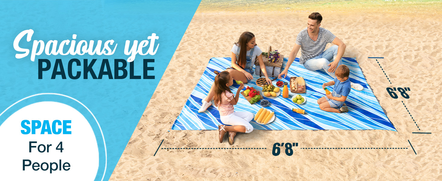 Water resistant Sandproof Machine washable Carrying bag beach blanket beach waterproof sandproof mat