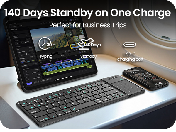 foldable keyboard with touchpad