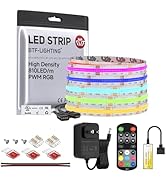 BTF-LIGHTING FCOB RGB COB LED Strip Lights Kit UL Listed 810LED/m 16.4FT 10mm Width Color Changin...