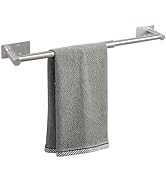 Vanloory Self Adhesive Bath Towel Bar, Stainless Steel Towel Racks for Bathroom Sticky &amp; Wall Mou...